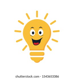 Cute light bulb character logo.