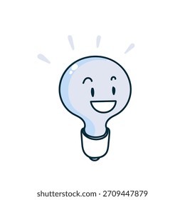cute light bulb character mascot with pastel color