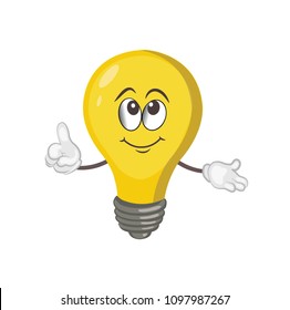 cute light bulb character . vector illustration
