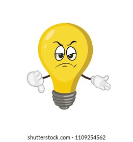 cute light bulb character.cartoon vector illustration