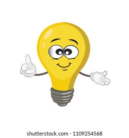 cute light bulb character.cartoon vector illustration