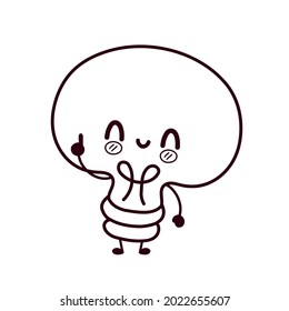 Farbseite der Glühbirne. Vektorflache Cartoon kawaii Zeichentricksymboldesign. Konzept des Kätzchen-Gesichtsbündels. Umrisslampe zur Cartoon-Illustration, Lampe zum Färben von Büchern