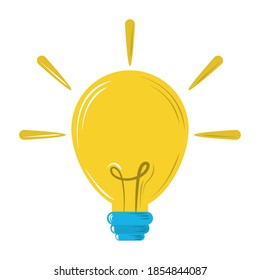 cute light bulb energy cartoon decoration icon vector illustration