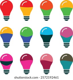 Cute Light bulb icon set