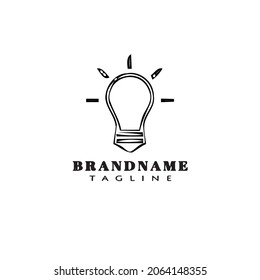 cute light bulb logo template icon modern simple illustration