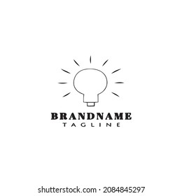 icono de la plantilla del logotipo de la bombilla de luz lindo ilustración simple moderna