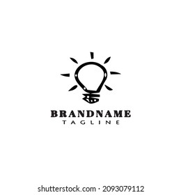 cute light bulb logo template icon modern simple illustration