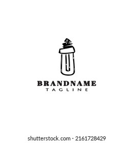 icono de la plantilla del logotipo de la bombilla de luz lindo ilustración simple moderna