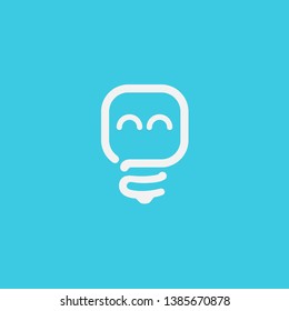 Cute light bulb mascot character logo icon