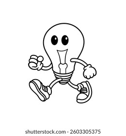 cute light bulb mascot coloring book