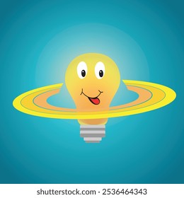Cute light bulb with three circles