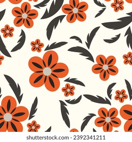 Cute light floral seamless pattern. Vector illustration for print, fabric, cover, packaging, interior decor, blog decoration and other your projects.