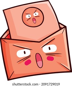 Cute light orange letter character in surprised expression