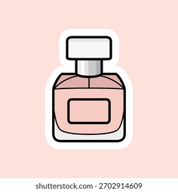 Etiqueta engomada ligera linda de la botella del perfume del melocotón
