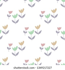 Cute light shabby floral seamless background with small simple pattern . Seamless  design for fabric, cover, banner, interior, children's clothing, print for packaging cosmetics, gift packaging