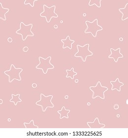 Cute light stars seamless pattern. Sweet dreams background. Vector illustration for xmas wallpaper, wrap, fabric, textile, cloth or package design. Baby shower background or invitation template