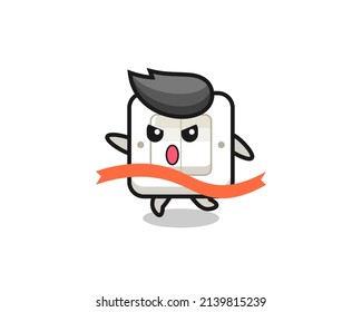cute light switch illustration is reaching the finish , cute style design for t shirt, sticker, logo element