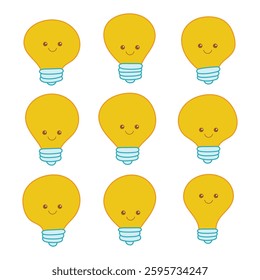 Cute lightbulb drawing design illustration
