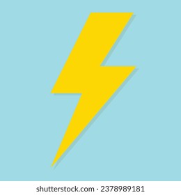 Cute lightning bolt sticker, printable weather clipart vector