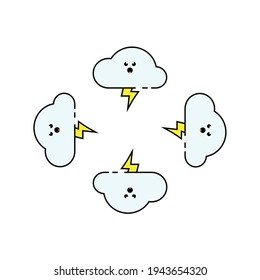 Ilustración en la nube de relámpago, fondo de pantalla, marco. moderno icono del vector de comida simple, símbolo gráfico plano en estilo de diseño plano a la moda.