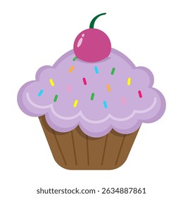 Cute lilic and brown cupcake