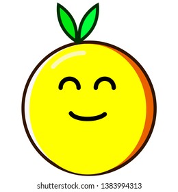 Cute lime cartoon isolated on white background