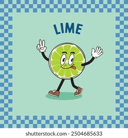 Icono de Vector de dibujos animados de lima linda ilustración plana Naturaleza alimentaria