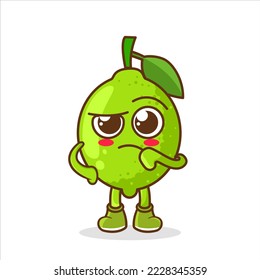 Cute lime character confused vector design