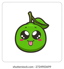 Cute Lime Frucht Cartoon für Aufkleber und Logo