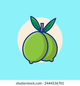 Ilustración o icono lindo de la fruta de lima