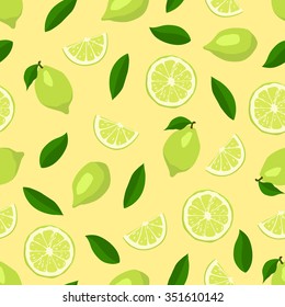 Cute limes seamless pattern. Vector EPS8 illustration.