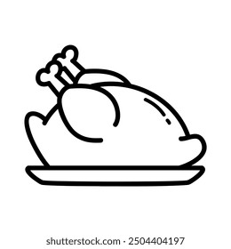 Cute line art autumn theme icon vector