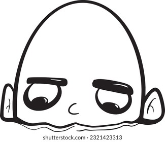 Cute line art, black and white vector artwork facial expression eps 