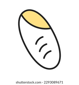 Cute line art Bread doodle icon of hand drawn outline food