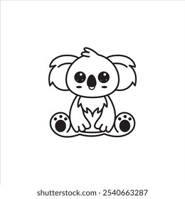 cute line art image of a koala sitting