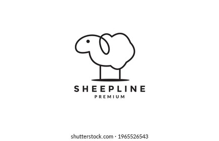 arte de línea lindo logotipo ovino símbolo vector icono diseño gráfico