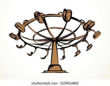 Carrusel giratorio. Dibujo vectorial de entretenimiento