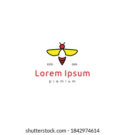 Cute Line Clip Art Bee Logo Design Inspiration