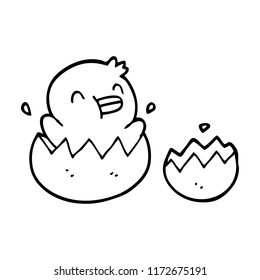 cute line drawing cartoon chick