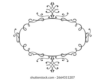 Lindo marco decorativo de dibujo de línea