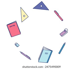 Cute line drawing study tool frame