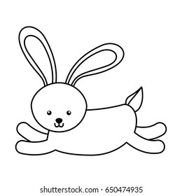cute line icon rabbit cartoon