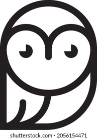 Cute line owl logo design