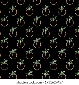 cute line pattern black background