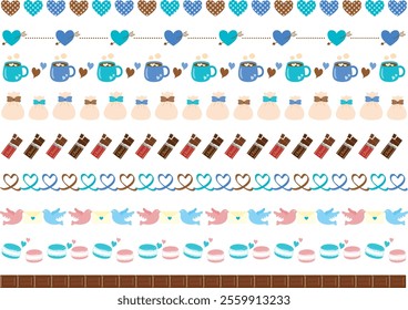
Cute line set that can be used for White Day