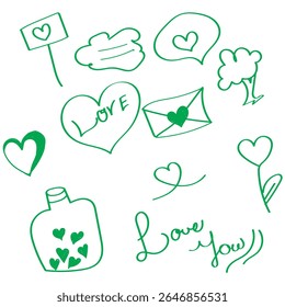Cute line sketch star, arrow, cloud decoration element icon set. Hand drawn sketch doodle cute star, heart, flower element. Line text decoration scribble shape icon. Hand drawn Vector illustration.