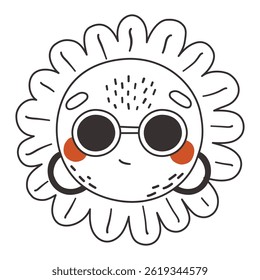 Cute line sun, Happy sun vector, Summer sunshine with eyes, Sun isolated, cute, love