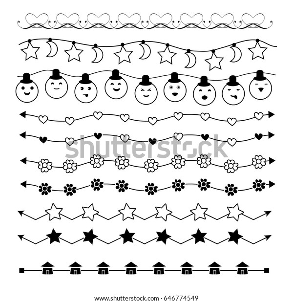 Cute Line Vector Image Stock Vector (Royalty Free) 646774549 | Shutterstock