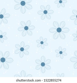 Cute linear flowers on light background