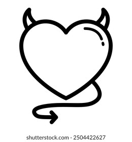 Cute lineart love heart theme icon vector